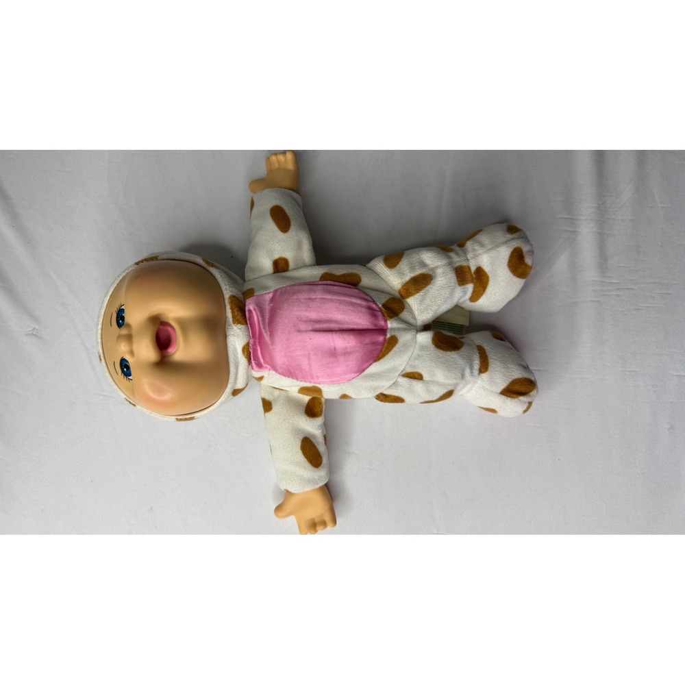 Cabbage Patch Kids Cuties Giraffe Plush Doll Blue Eyes Pink Satin Belly 9 Inch
